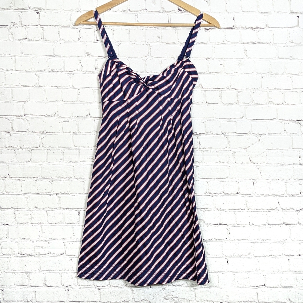 American Eagle Blue White Orange Dress 4
